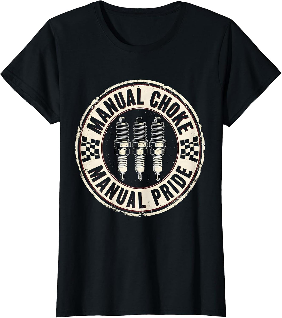 Manual Choke Manual Pride Vintage Muscle Car Racing T-Shirt - Black