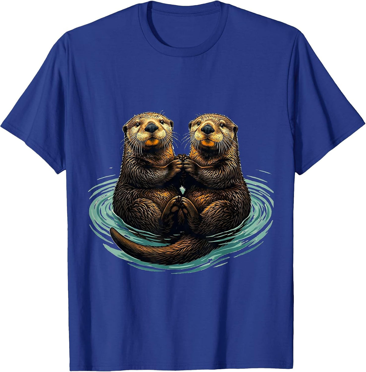 Sea Otter Pair Funny Otter Lover Gift T-Shirt - Royal Blue