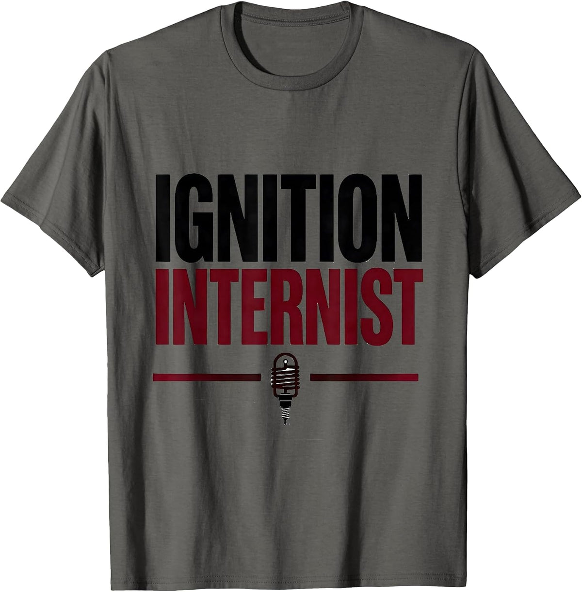 Men's Ignition Internist Funny Car Guy Auto Mechanic Trucker Humor T-Shirt - Asphalt Grey