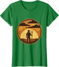 Women's Nebraska Farmer Storm Sky Silhouette Design T-Shirt - Kelly Green