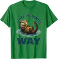 Men's I Take The Gentle Way Funny Sea Otter Animal Lover Gift T-Shirt - Kelly Green