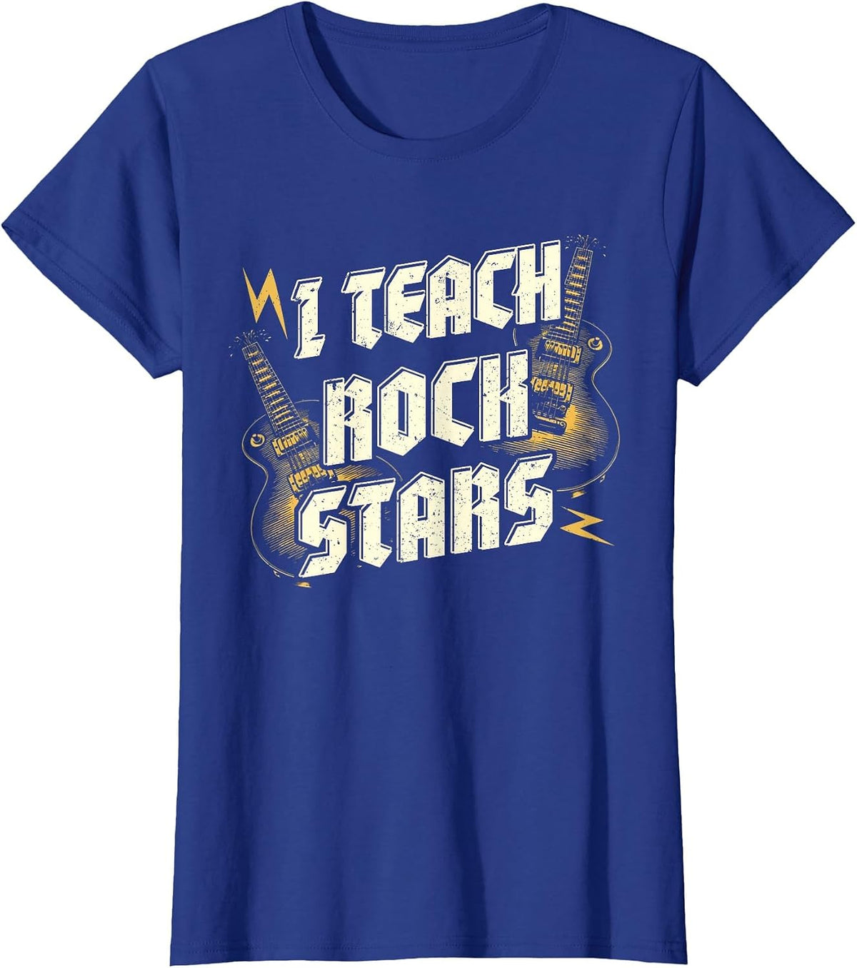 I Teach ROCKSTARS Funny Teacher Rocks Band Music Teaching T-Shirt - Royal Blue
