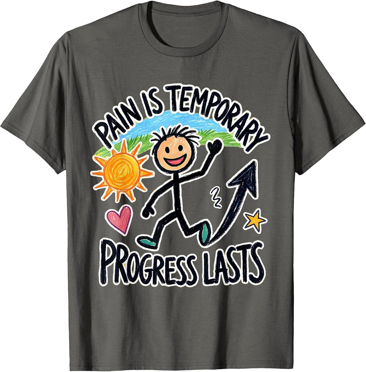 Men's Pain Is Temporary Progress Lasts Physical Therapy T-Shirt - Asphalt Grey