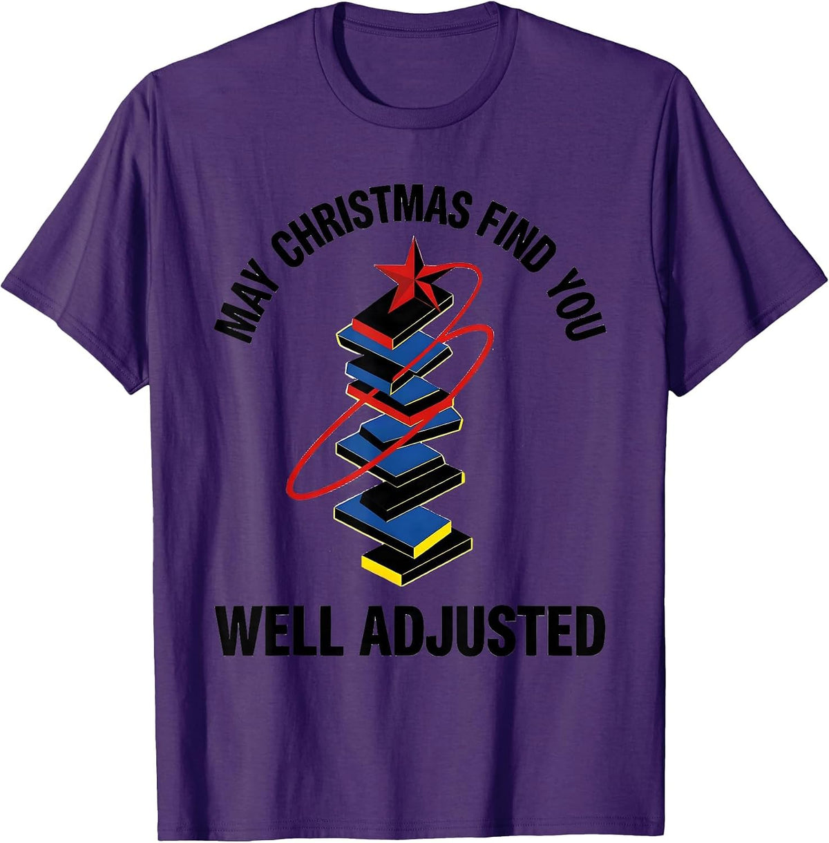 May Christmas Find You Well Adjusted Funny Chiropractor T-Shirt - Purple