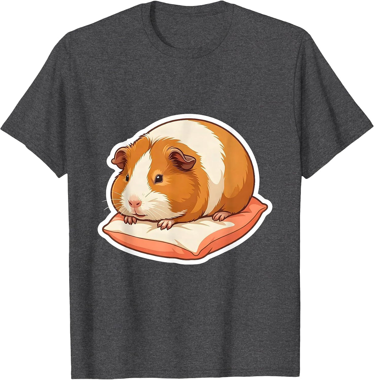 Men's Sleeping Guinea Pig Cute Animal Lover Pajama Humor T-Shirt - Dark Heather Grey