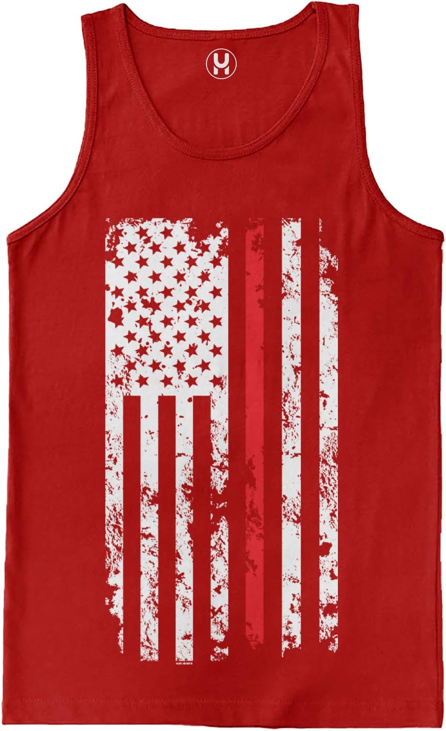 Red Line American Flag - Firefighter Support Men's Tank Top - Red