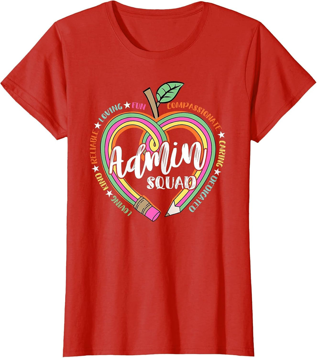 Admin Squad School Assistant Principal Crew Administrator T-Shirt - Red