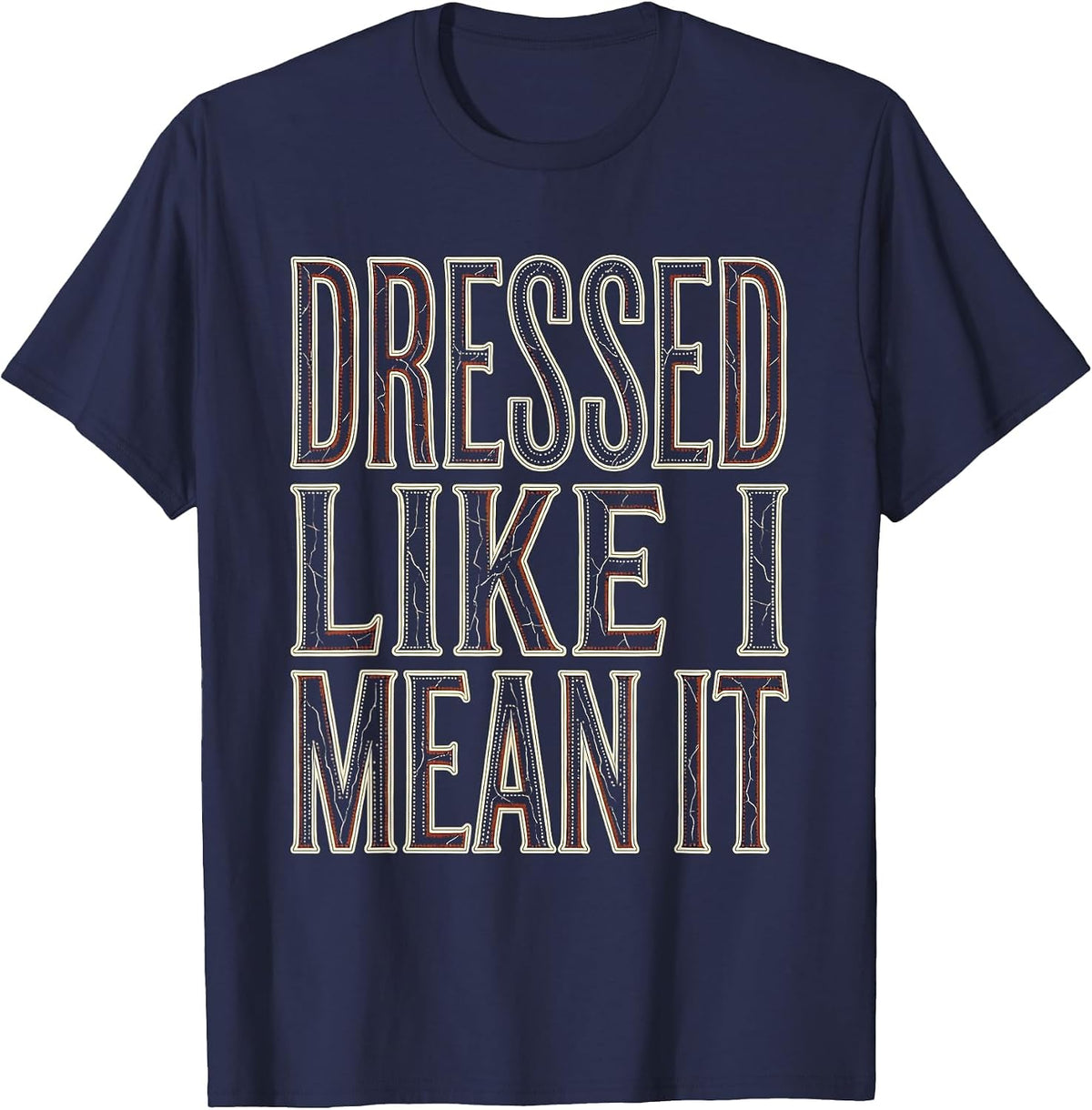 Dressed Like I Mean It Tuxedo Graphic Design T-Shirt - Navy Blue