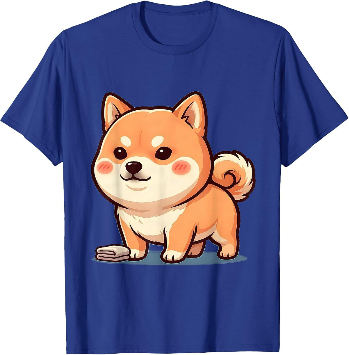 Men's Oversized Kawaii Shiba Inu Dog Lover Cute Humor T-Shirt - Royal Blue