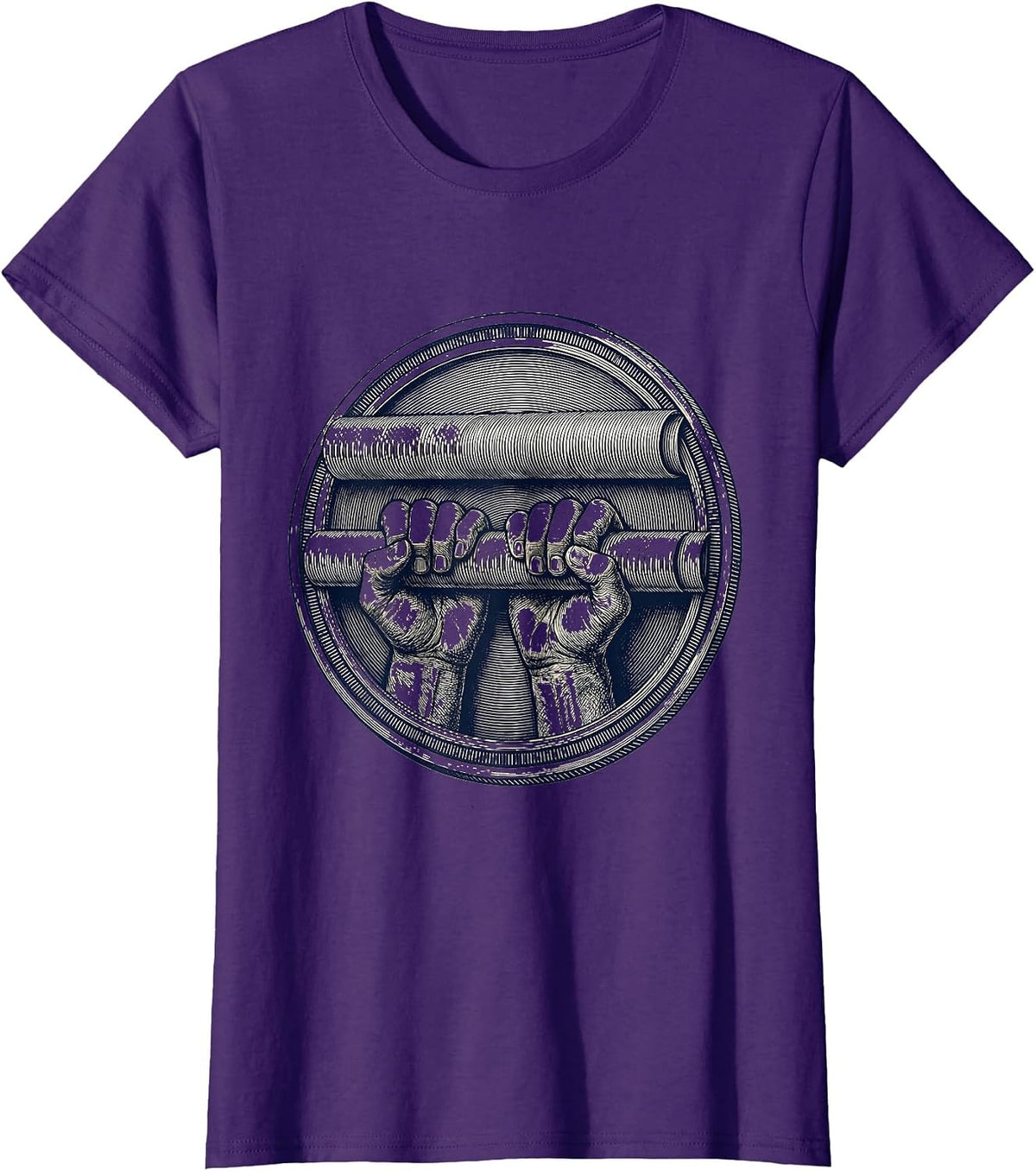 Women's Physical Therapy Parallel Bars Grip Illustration T-Shirt - Purple