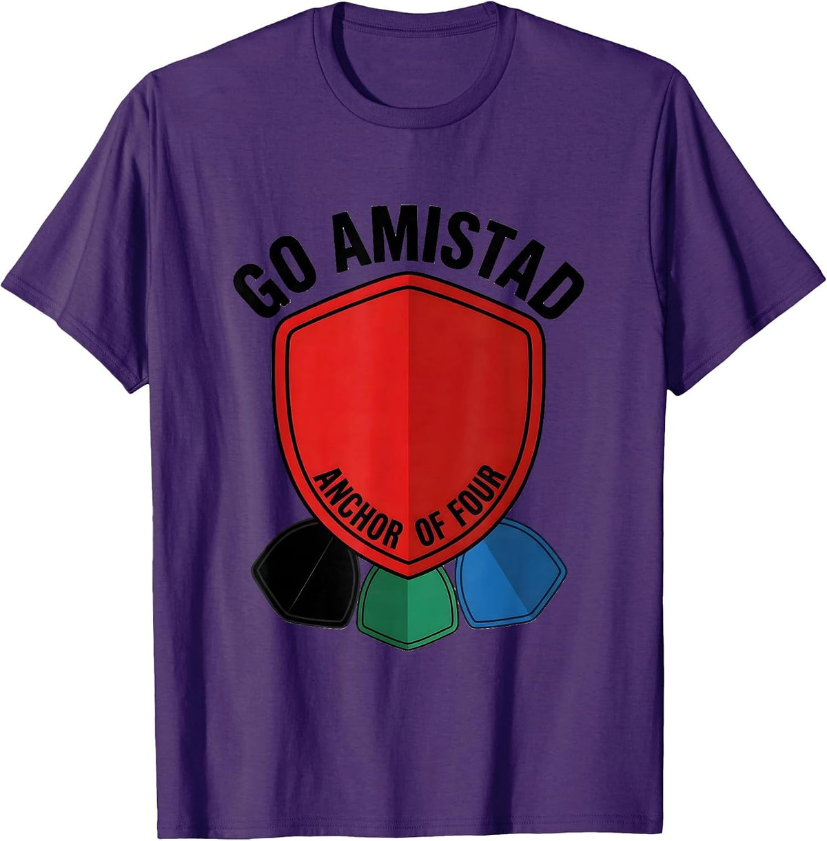Men's Go Amistad Anchor of Four Teachers Students School Spirit T-Shirt - Purple