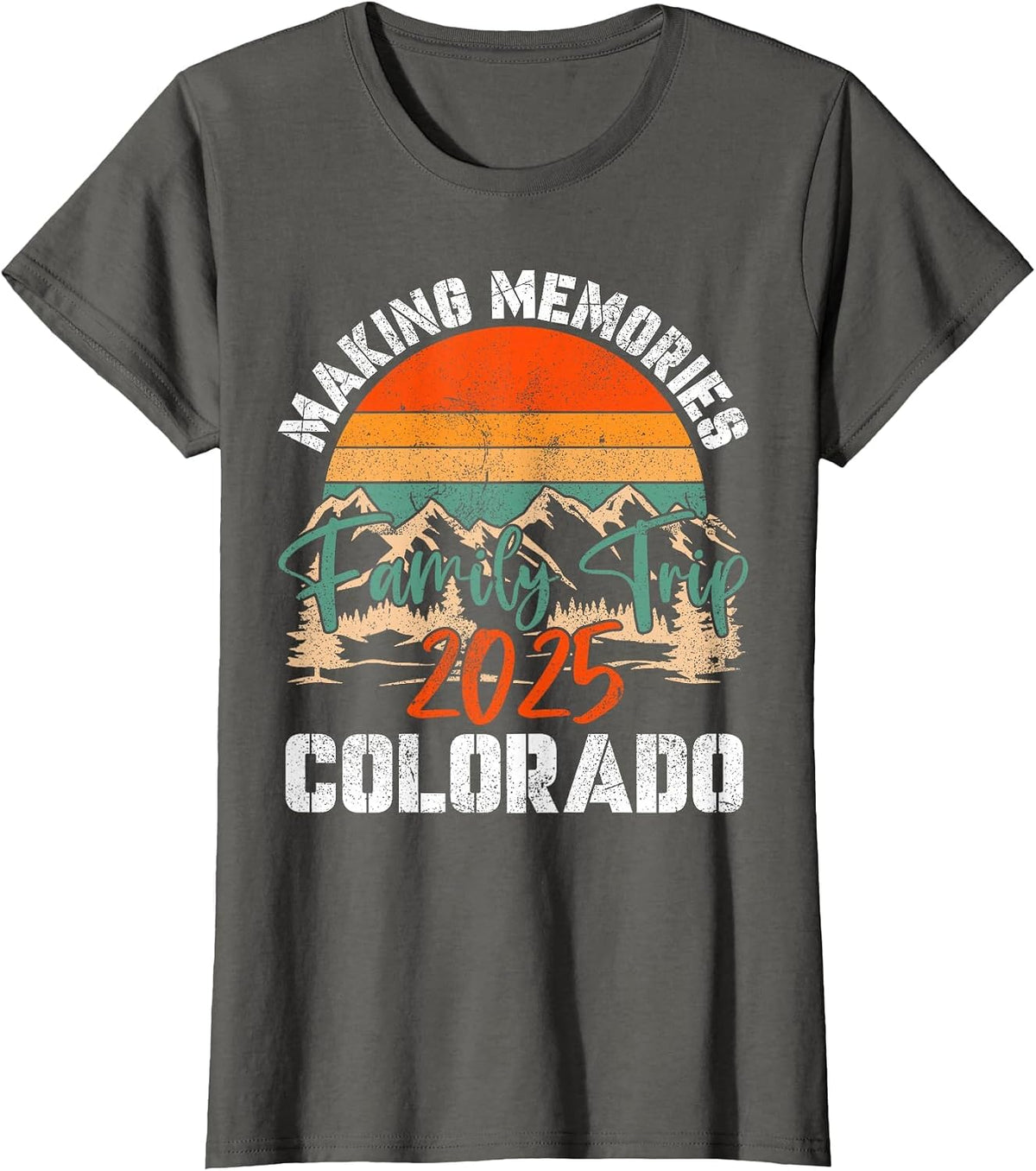 Colorado Family Trip 2025 Mountain Camping Cousin Crew Match T-Shirt - Asphalt Grey
