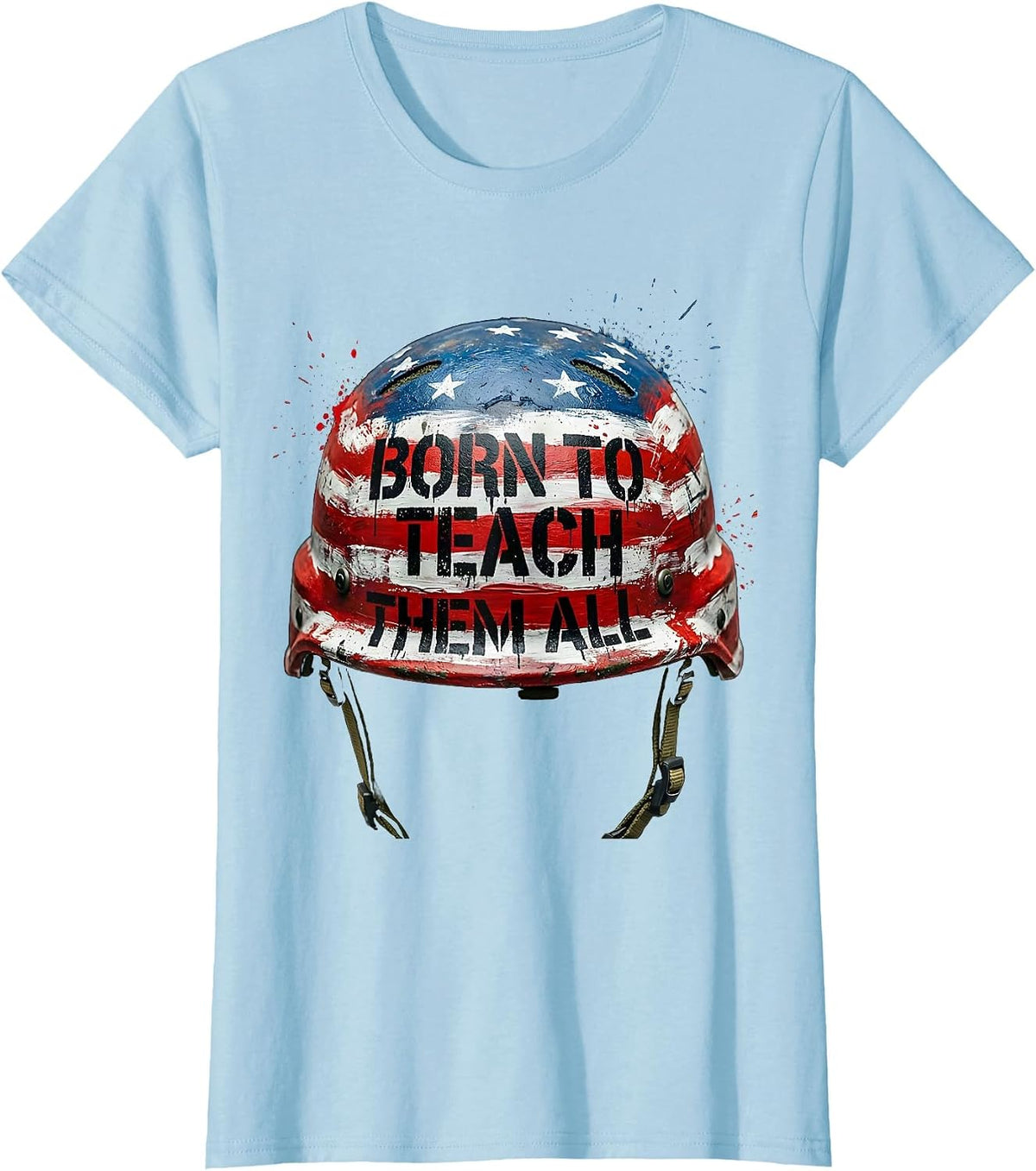 Born to Teach Them All Sped Teacher Design T-Shirt - Baby Blue