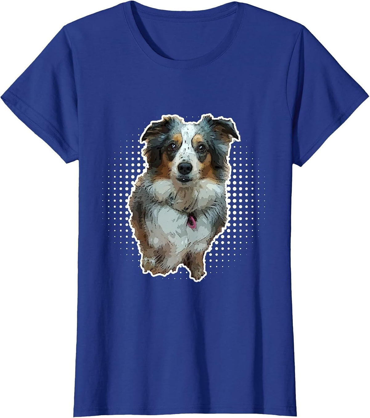 Mini Aussie Australian Shepherd Blue Merle T-Shirt - Royal Blue