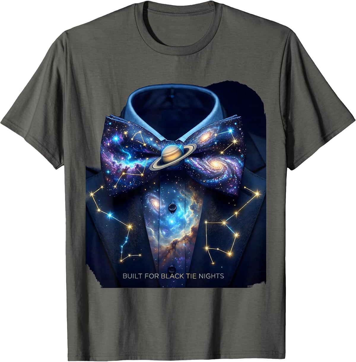 Men's Built for Black Tie Nights Tuxedo Graphic T-Shirt - Asphalt Grey