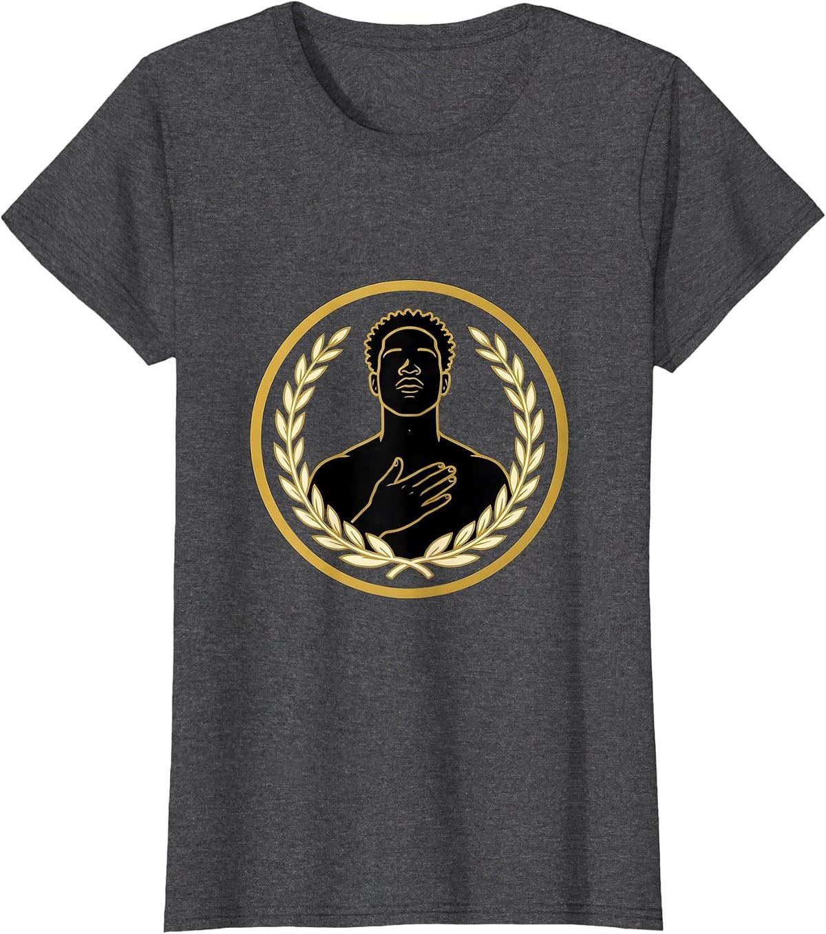 Women's Black Identity Pride Emblem Self Love Statement T-Shirt - Dark Heather Grey