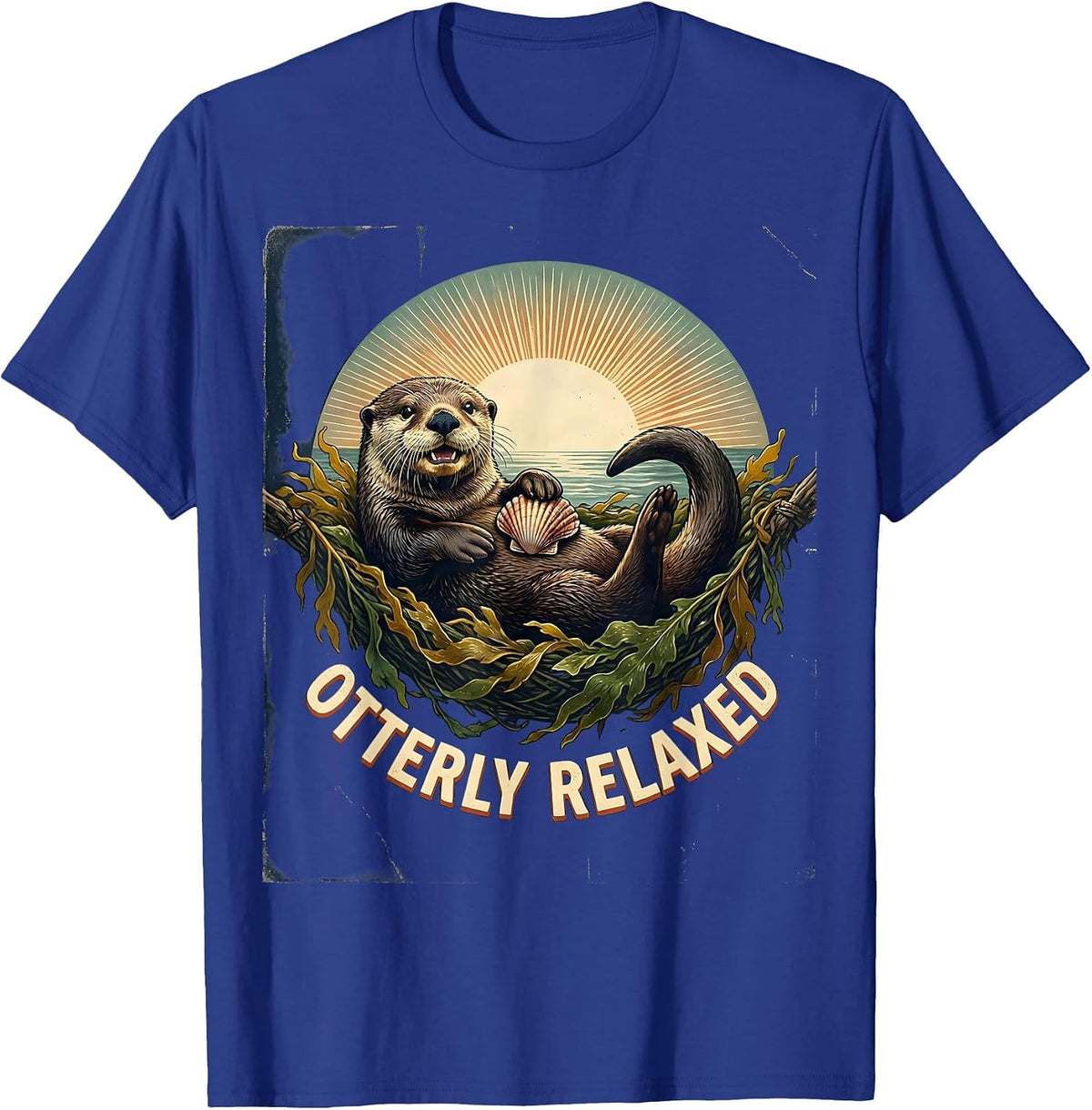Otterly Relaxed Vintage Cute Otter Lover Humor Sea Animal T-Shirt - Royal Blue