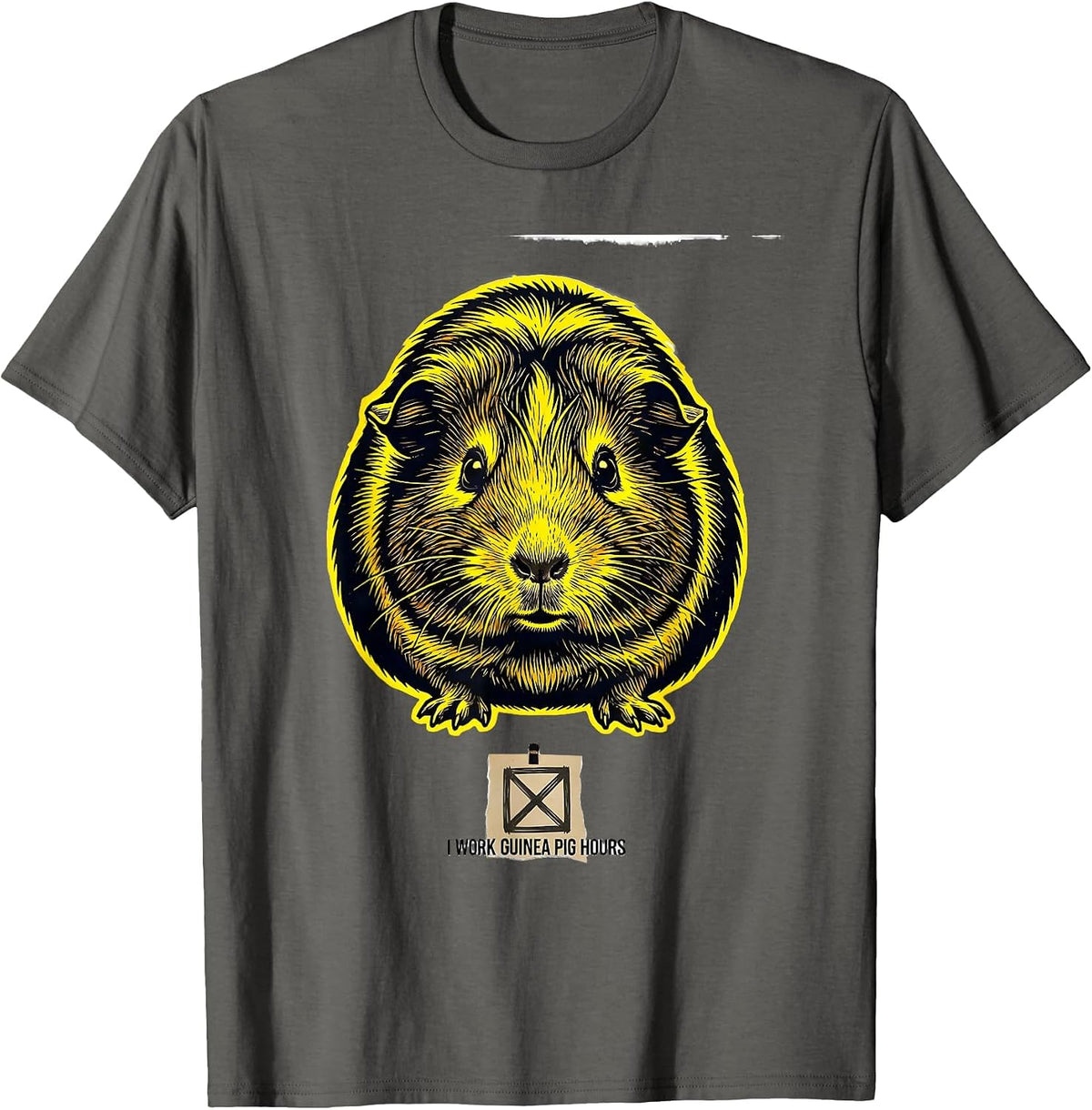 Men's I Work Guinea Pig Hours Funny Guinea Pig Lover Gift T-Shirt - Asphalt Grey