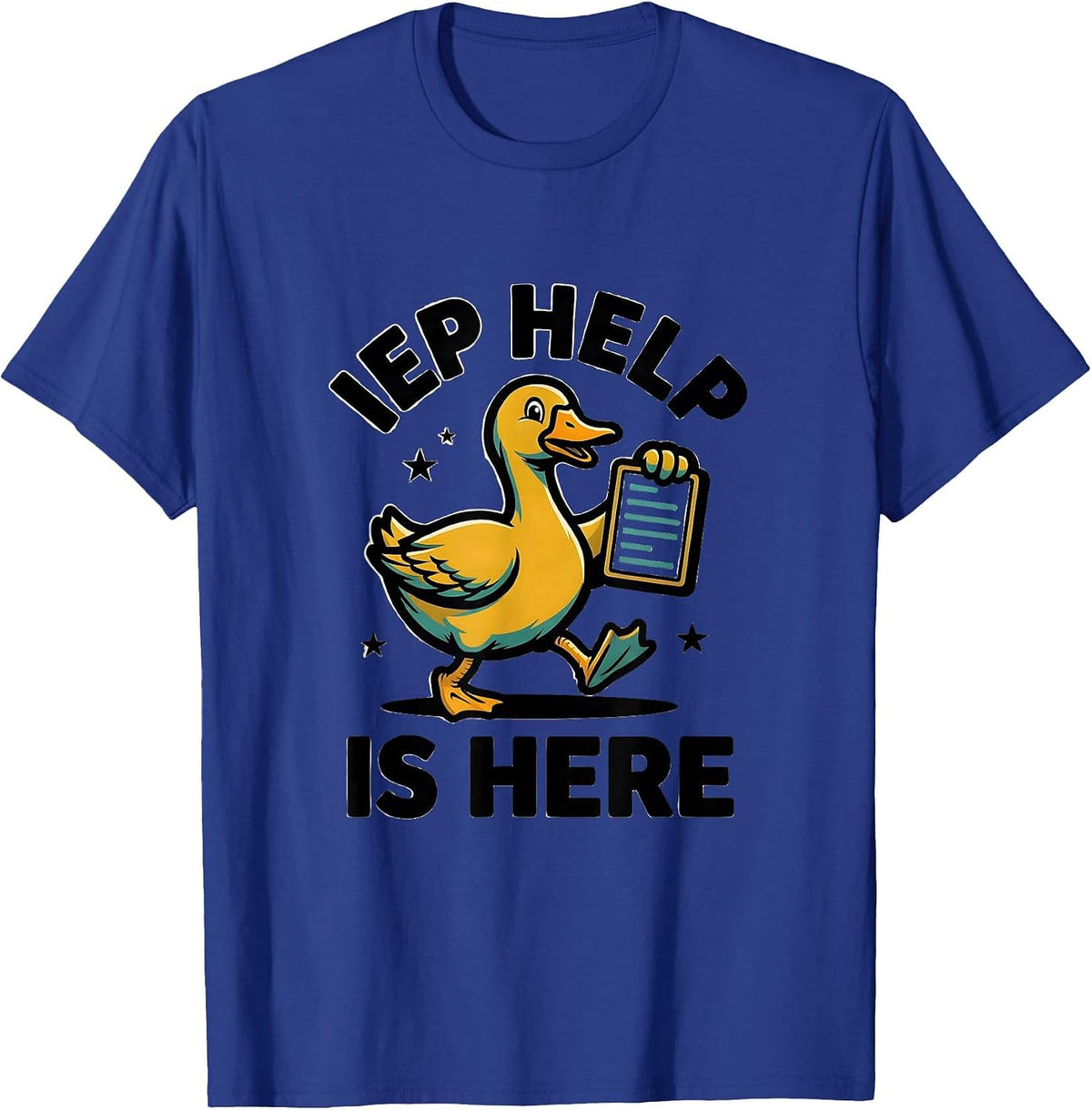 Men's IEP Help Is Here Funny Special Education Teacher SPED T-Shirt - Royal Blue