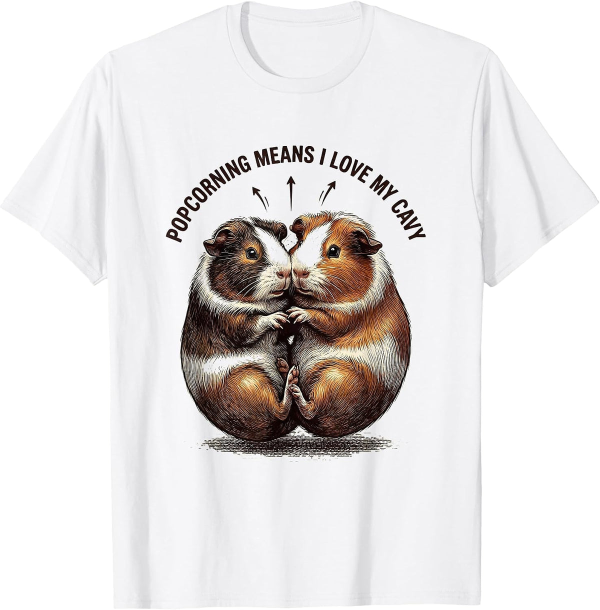 Men's Popcorning Means I Love My Cavy Funny Guinea Pig Lover T-Shirt - White