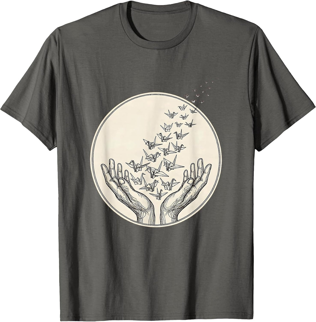 Men's Autism Awareness Paper Cranes Release Graphic T-Shirt - Asphalt Grey