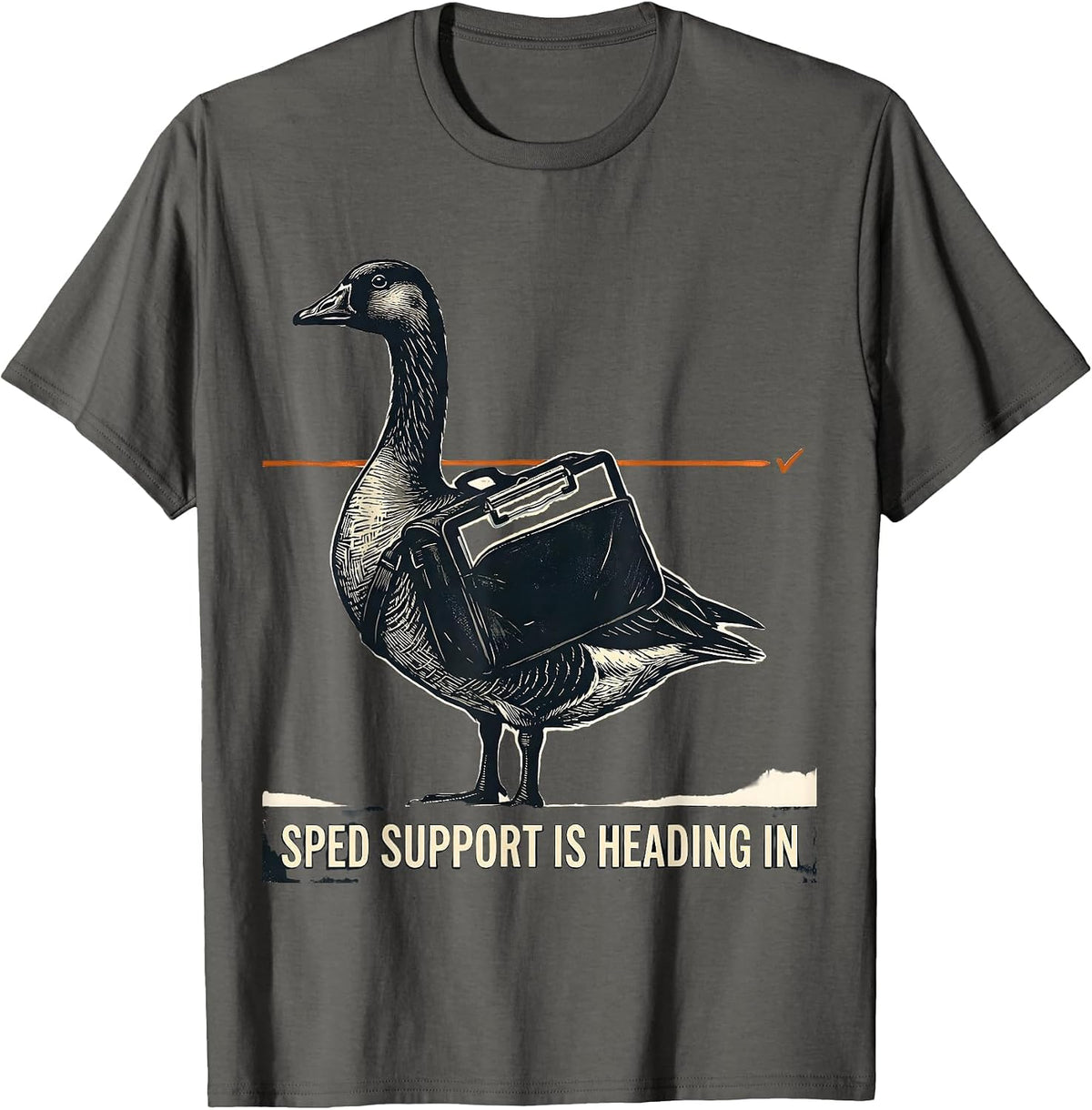 SPED Support Is Heading In Funny Special Education Teacher T-Shirt - Asphalt Grey