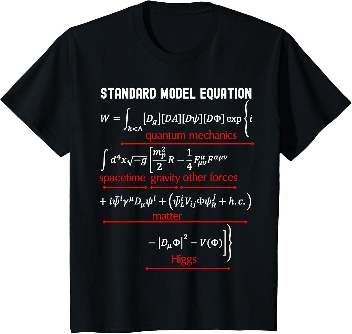 Nerdy Standard Model Equation Physics Math Science Teacher T-Shirt - Black