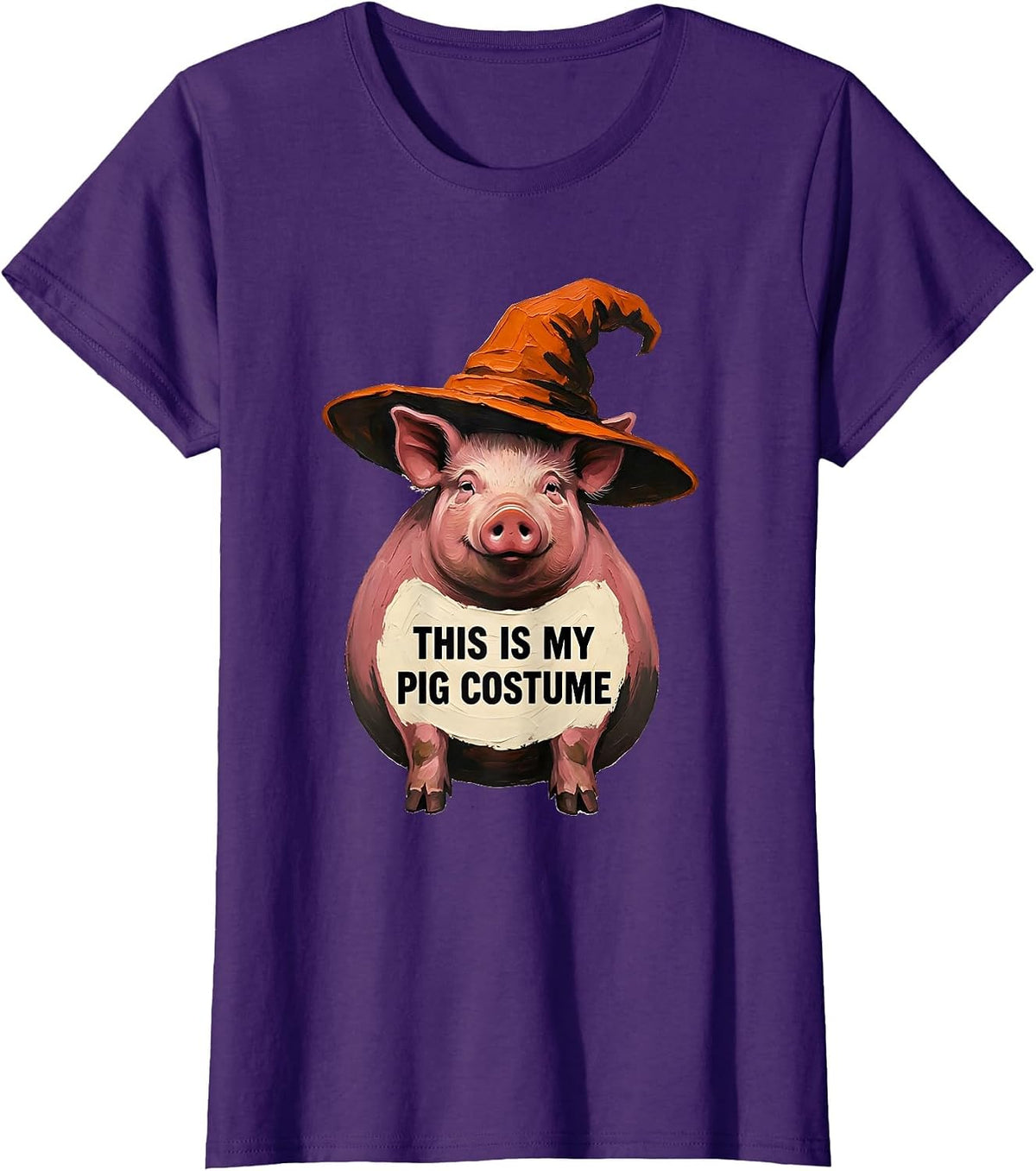 Women's This Is My Pig Costume Funny Halloween Pig Lover Gift T-Shirt - Purple