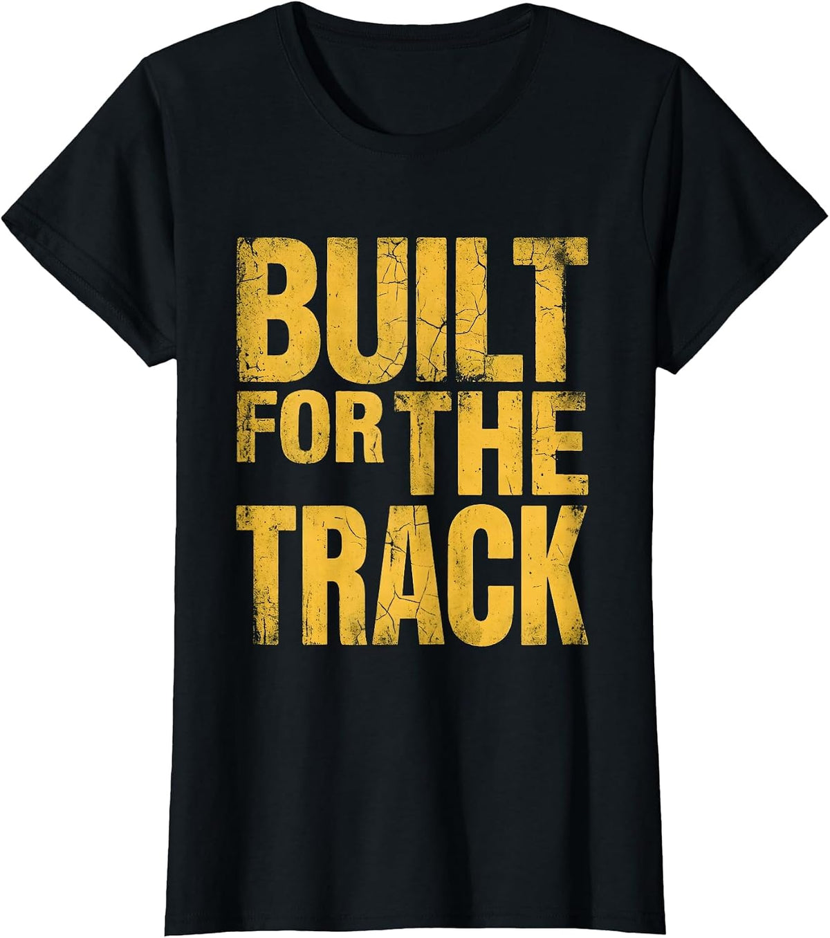 Women's Built for the Track Racing Graphic Design T-Shirt - Black