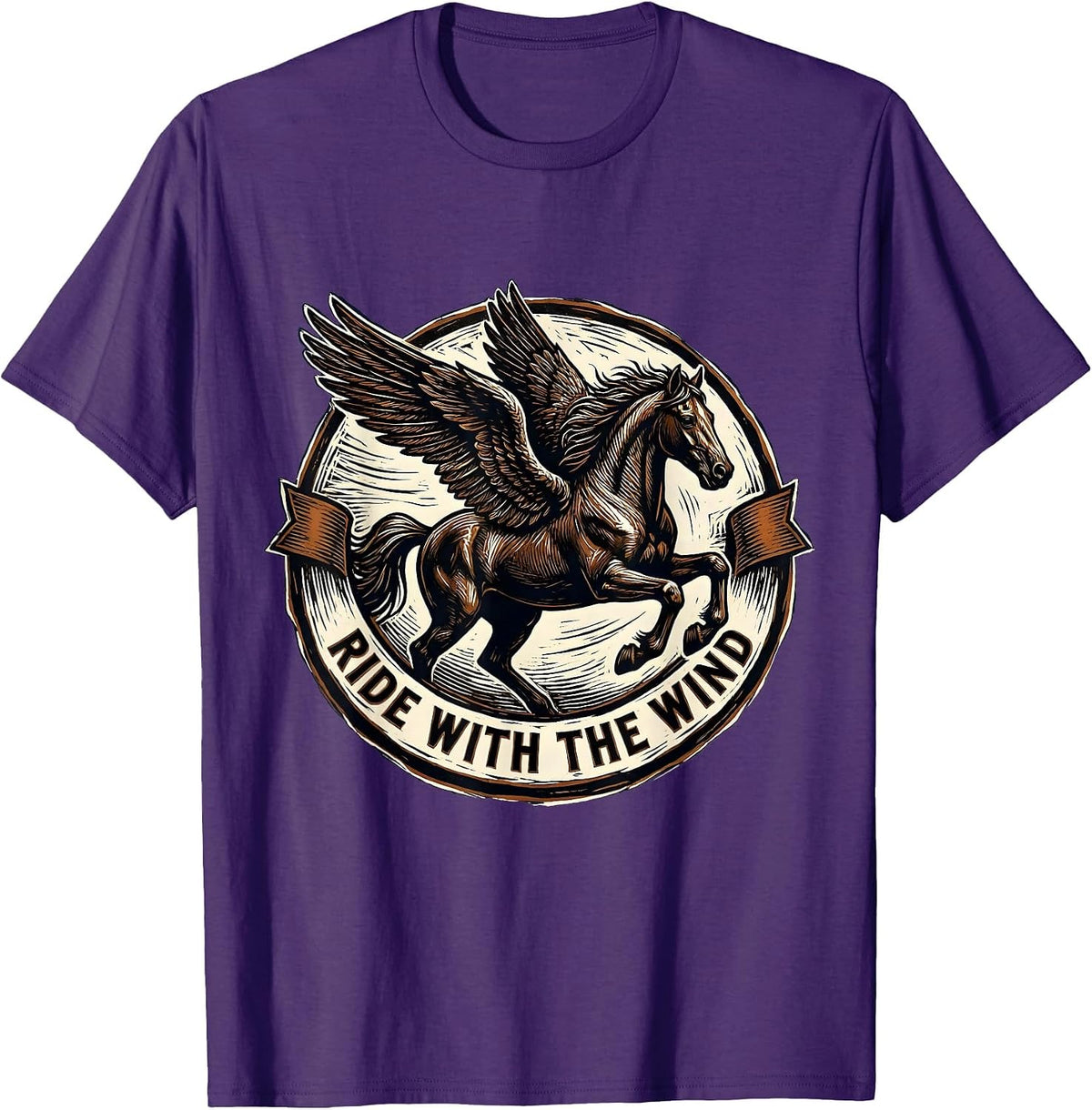 Ride With The Wind Godspeed Biker Design T-Shirt - Purple