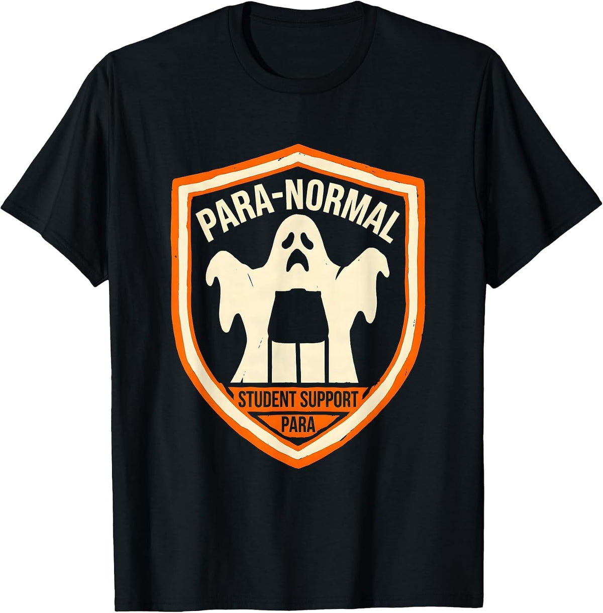 Men's Para-Normal Student Support Para Ghost Sped Teacher T-Shirt - Black