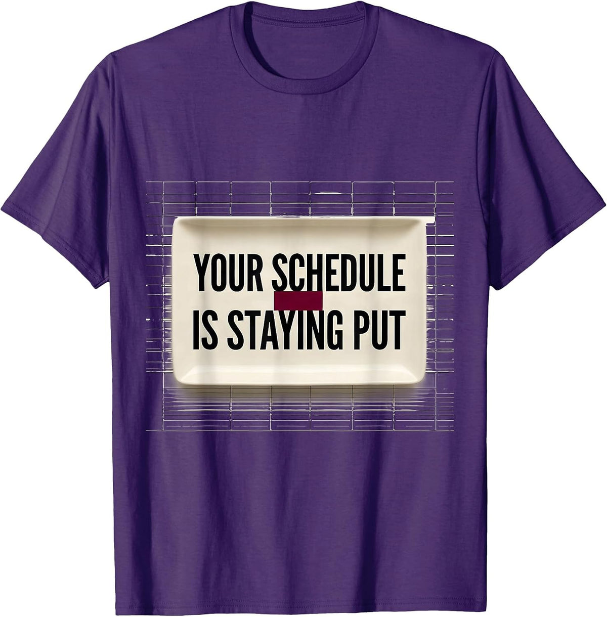 Men's Your Schedule Is Staying Put Groovy School Counselor T-Shirt - Purple