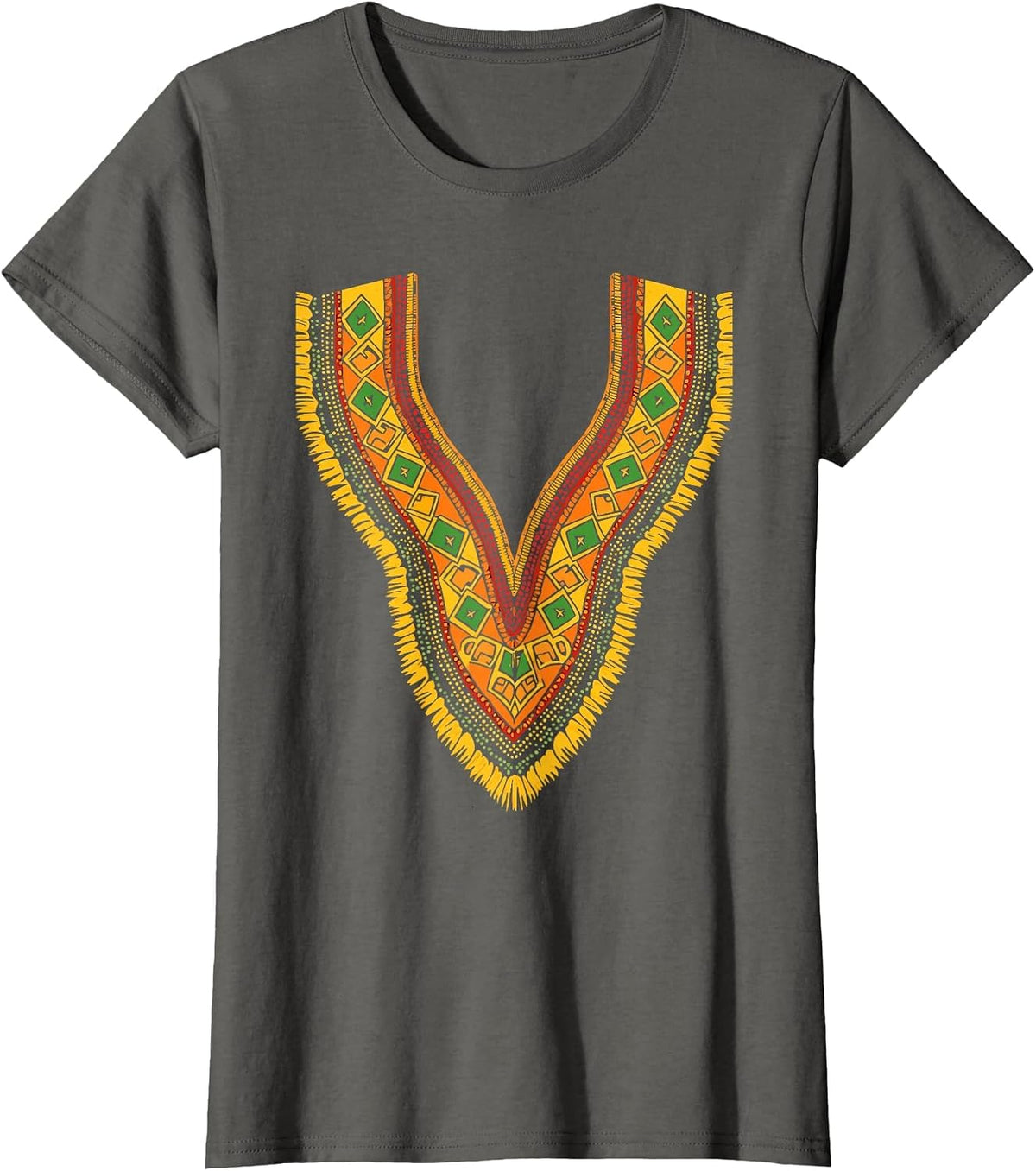 African Print Dashiki Kente Art Men Boys Black History Month T-Shirt - Asphalt Grey
