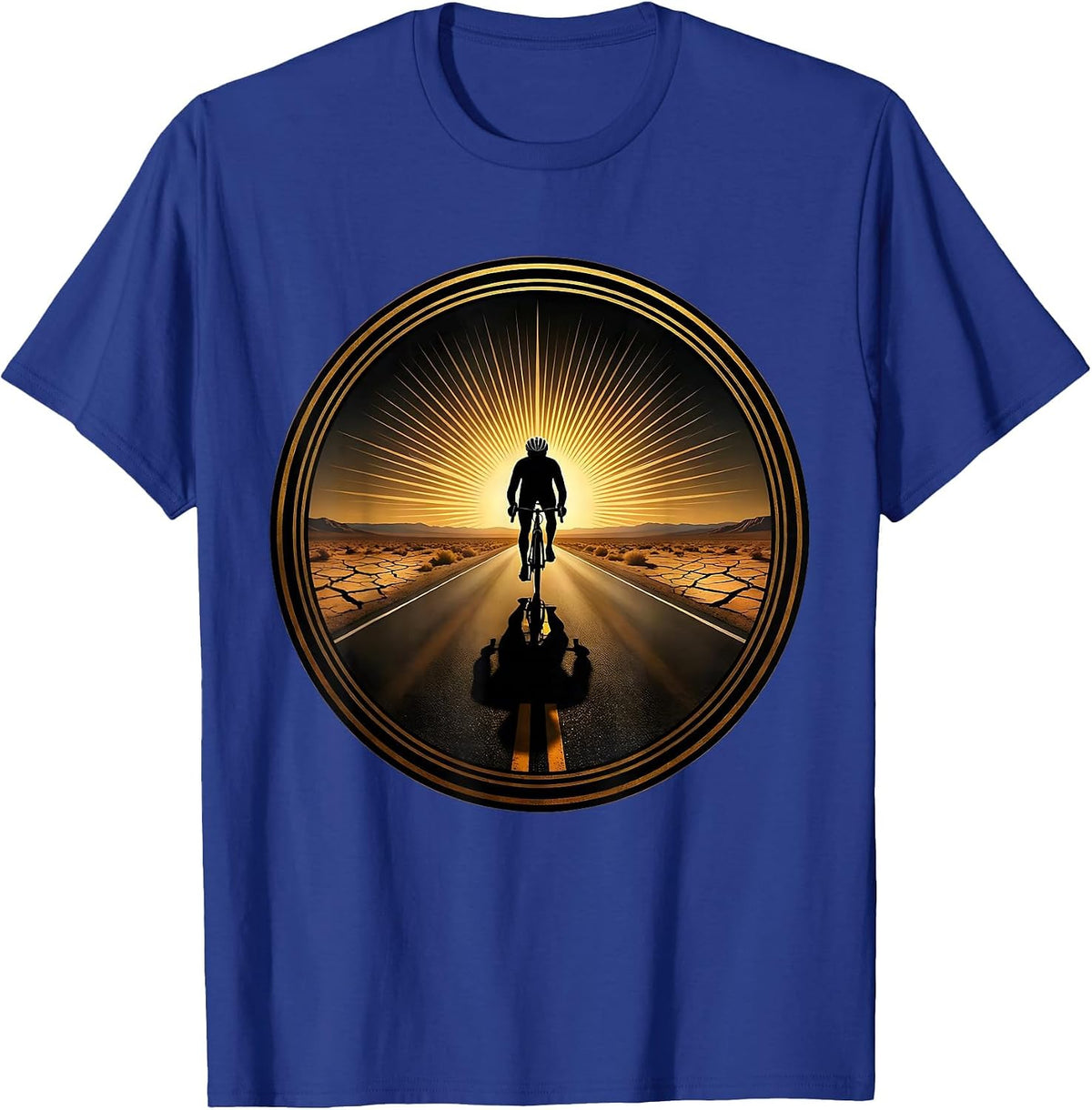 Men's Cyclist Shadow Desert Highway Graphic T-Shirt - Royal Blue