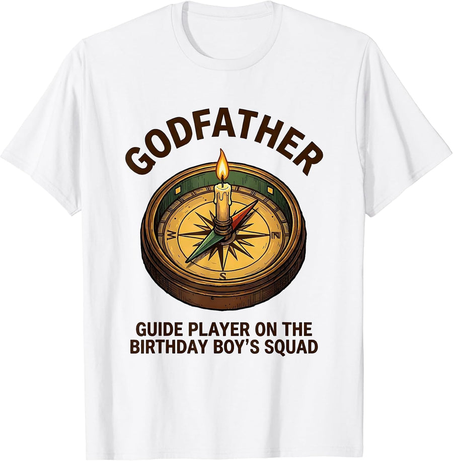 Men's Godfather, Guide Player On The Birthday Boy's Squad Mom T-Shirt - White