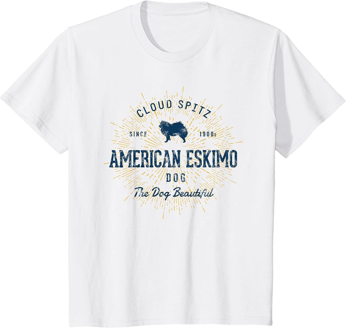 Vintage American Eskimo Dog Retro T-Shirt - White
