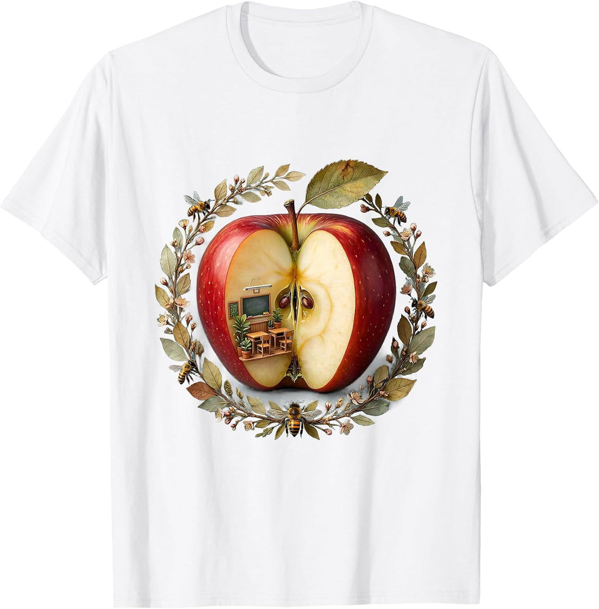 Special Education Teacher Apple Classroom Design T-Shirt - White