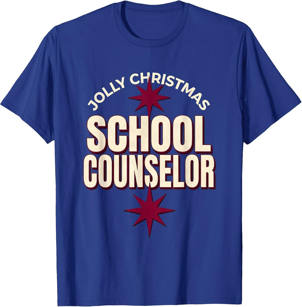 Jolly Christmas School Counselor Funny Holiday Staff Gift T-Shirt - Royal Blue
