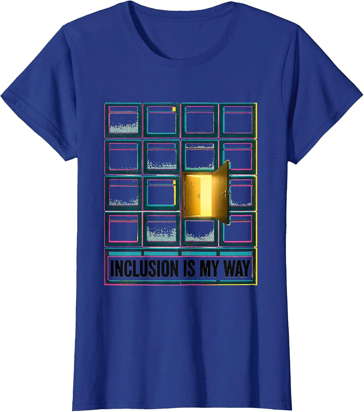 Women's Inclusion Is My Way Risograph Special Education Teacher T-Shirt - Royal Blue