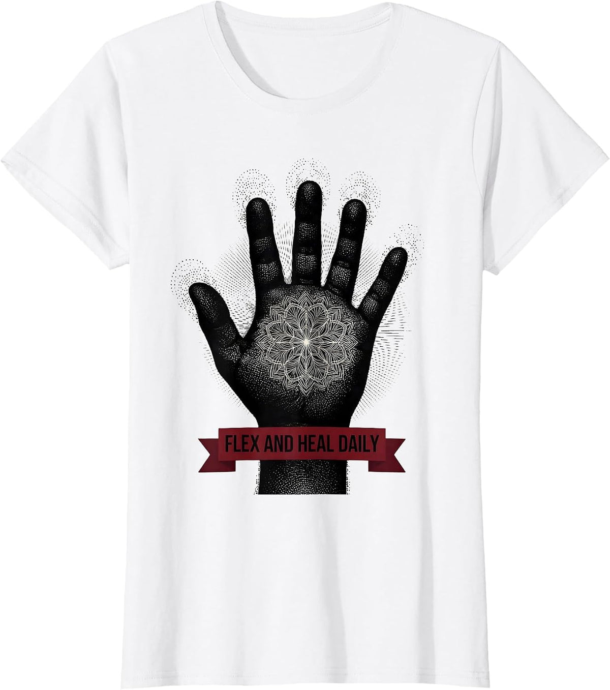 Flex and Heal Daily Physical Therapy Design T-Shirt - White