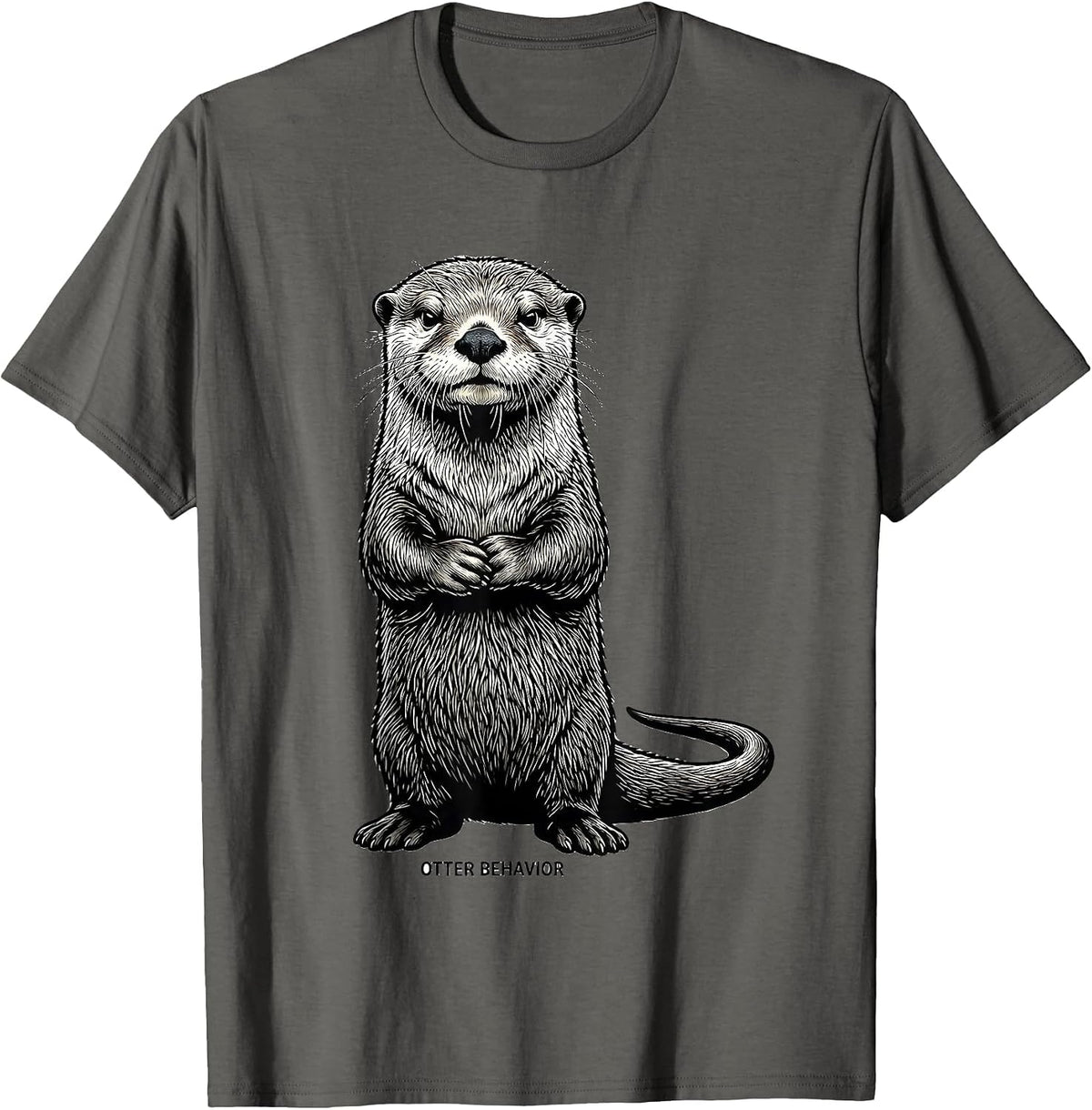 Otter Behavior Funny Otter Lover Gift for Kids Teens T-Shirt - Asphalt Grey