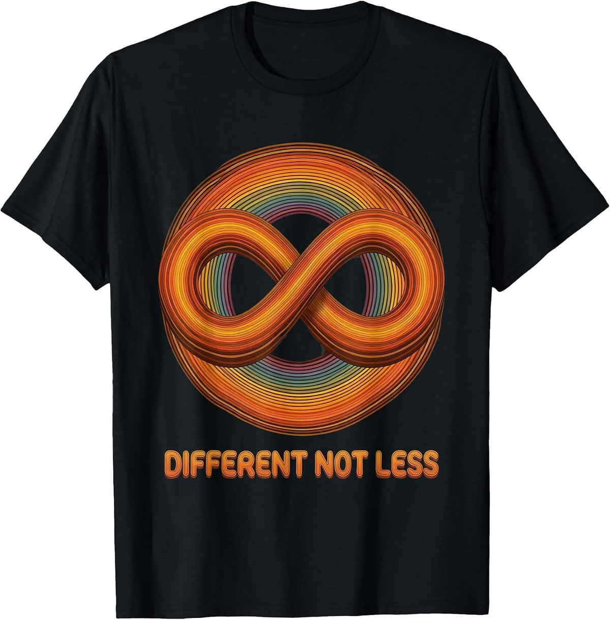 Different Not Less Autism Awareness Design T-Shirt, Men, Black, Large - As Pictured