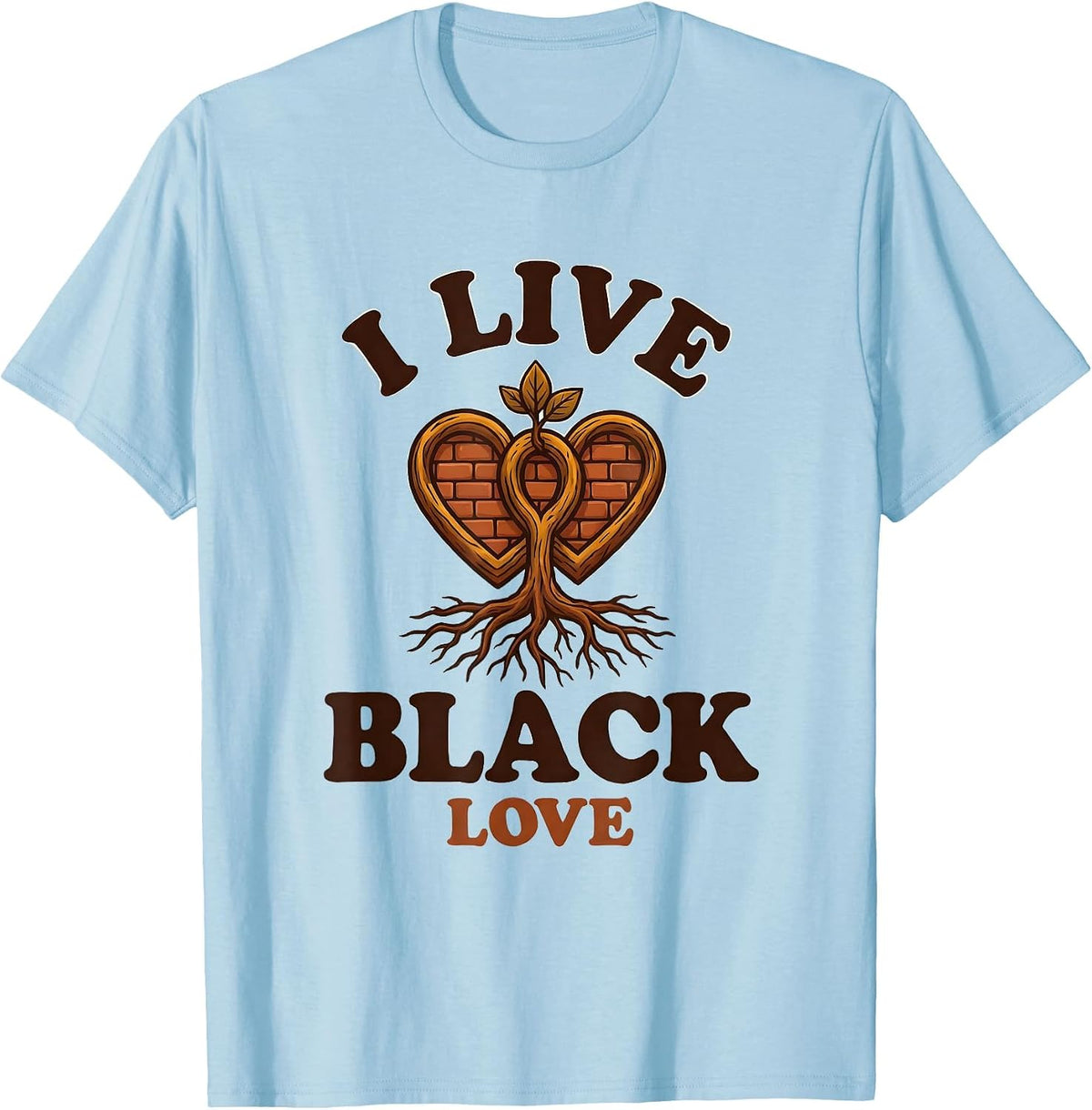 Men's I Live Black Love Pride African American Identity Statement T-Shirt - Baby Blue