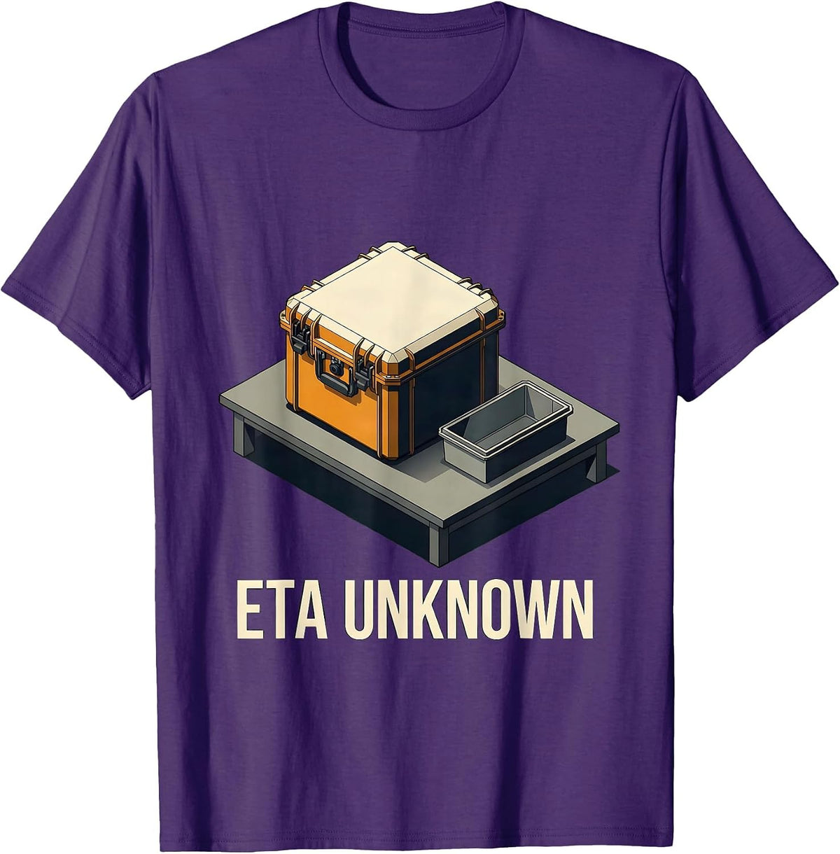 Men's ETA Unknown Isometric Vector Auto Mechanic Waiting On Parts T-Shirt - Purple
