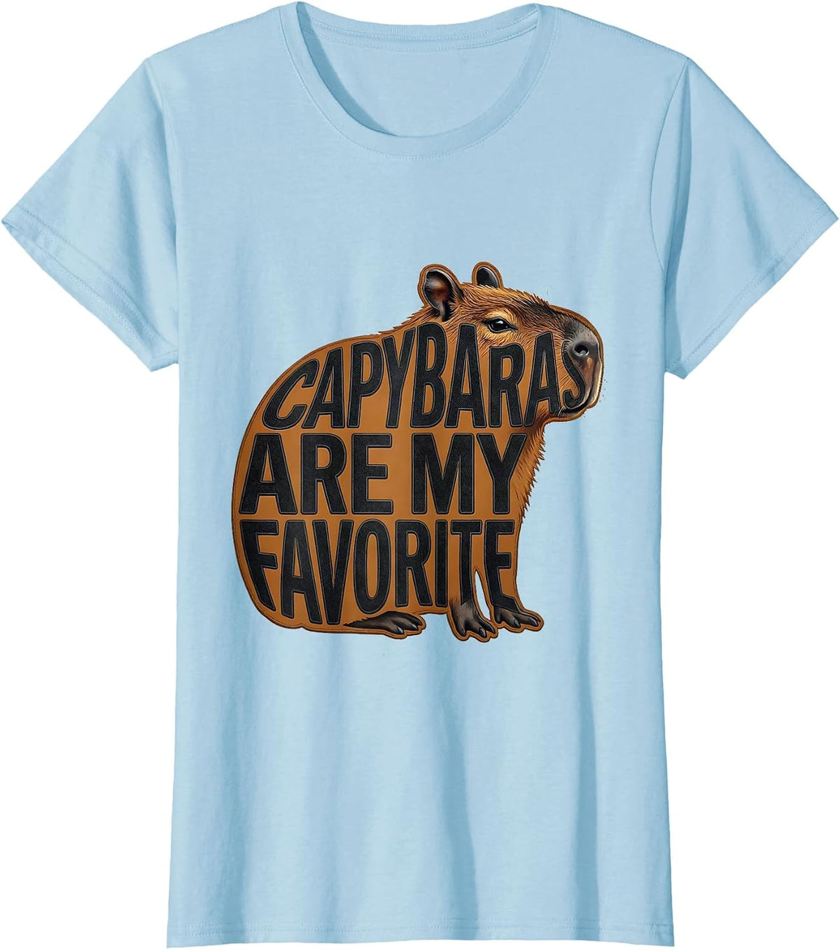 Capybaras Are My Favorite Funny Gamer Capybara Meme T-Shirt - Baby Blue