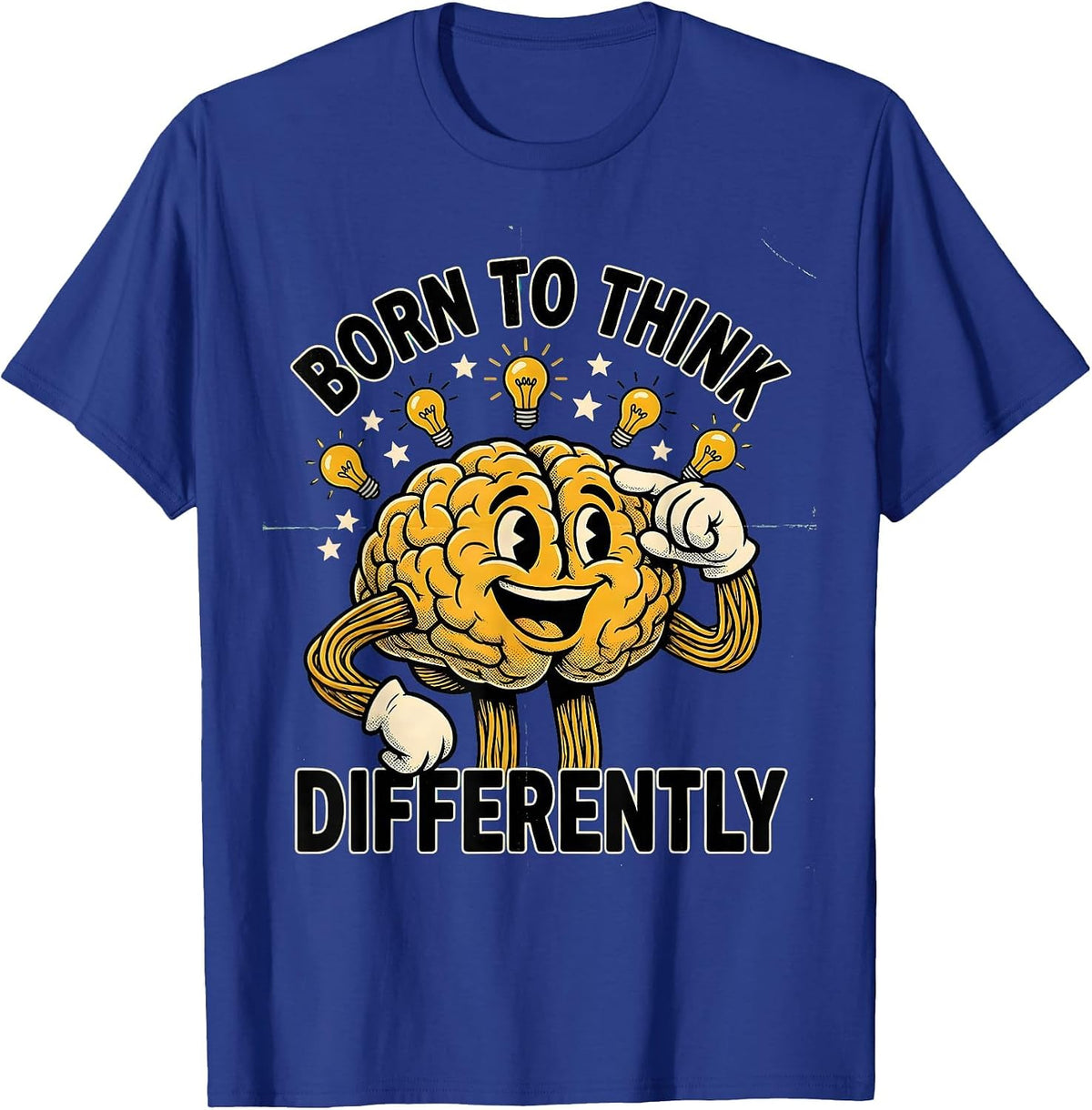 Men's Born to Think Differently Autism Awareness Design T-Shirt - Royal Blue