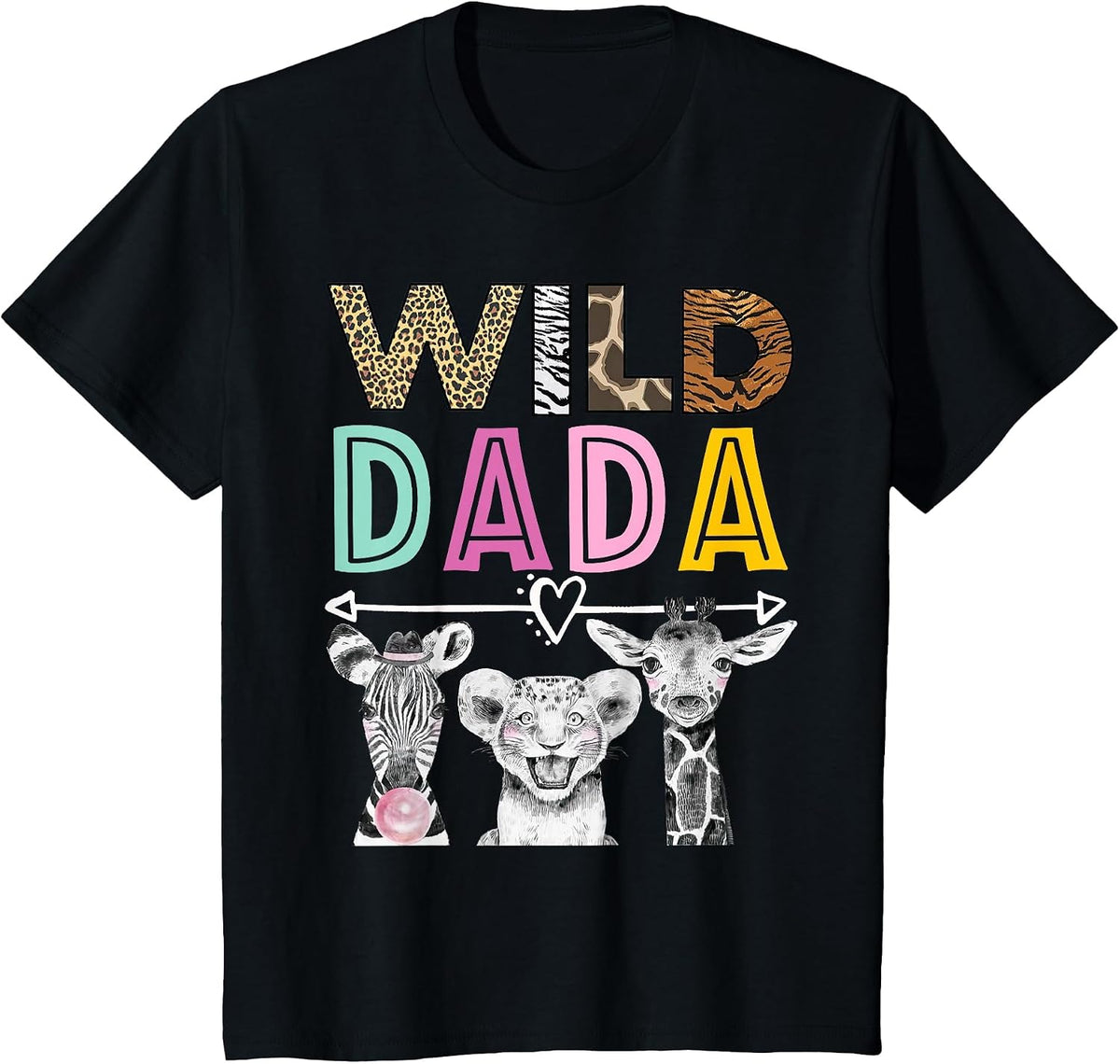 Wild Dada Zoo Theme Birthday Safari Jungle Matching Party T-Shirt - Black