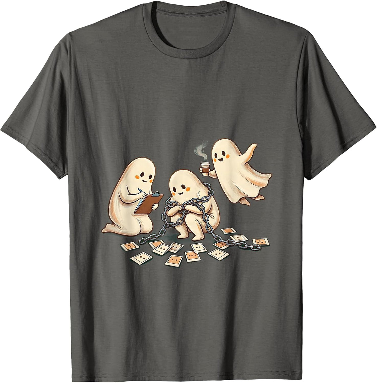 Friendly Ghosts SPED Para Halloween Teacher Aide Humor T-Shirt - Asphalt Grey
