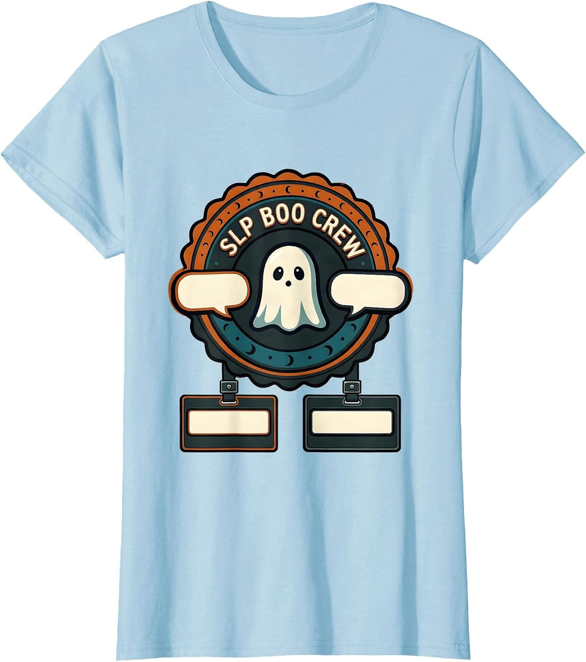 SLP Boo Crew Para Normal Activities Halloween SpEd T-Shirt - Baby Blue