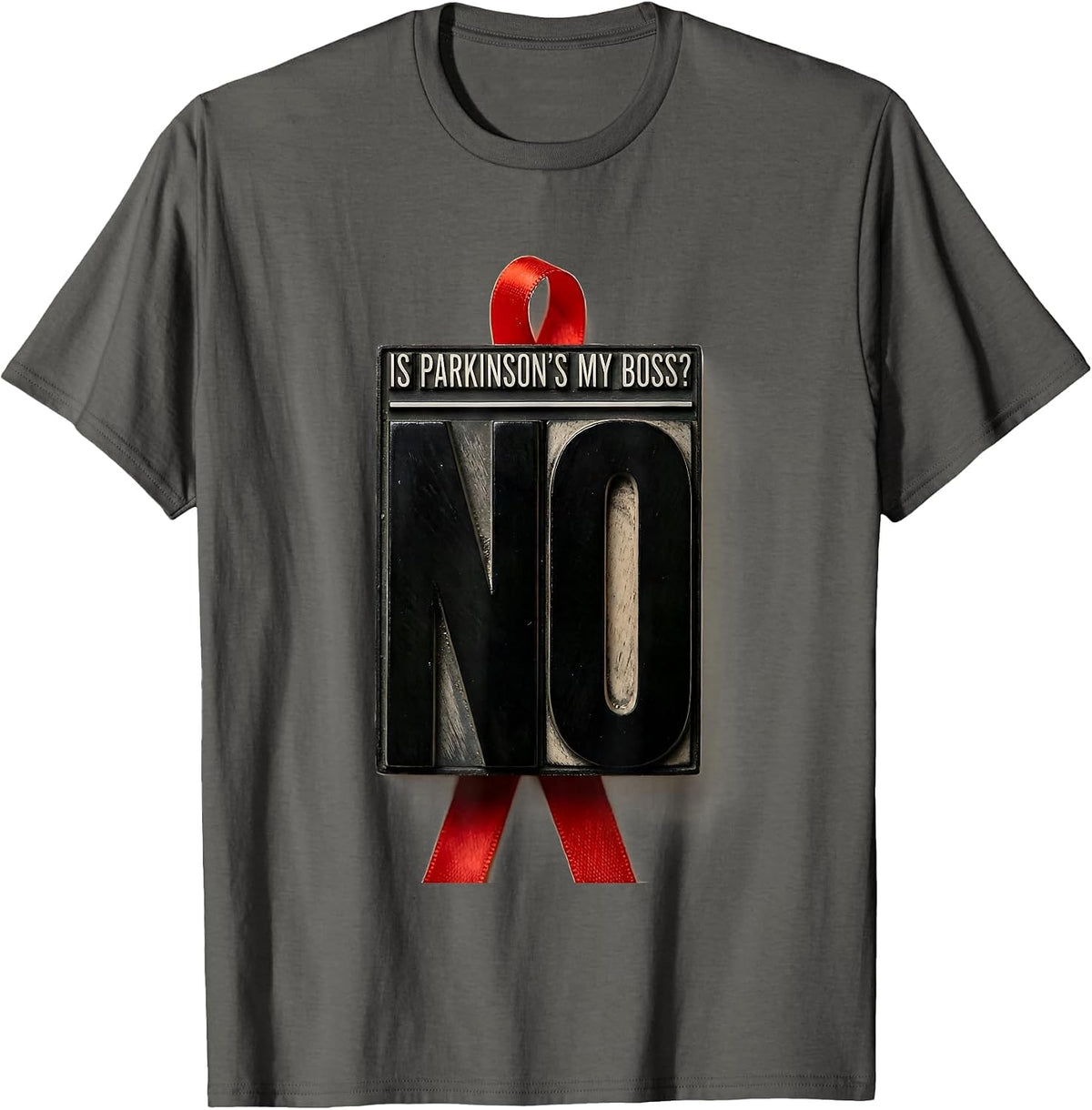 Is Parkinson's My Boss? No Funny Parkinson's Warrior T-Shirt - Asphalt Grey